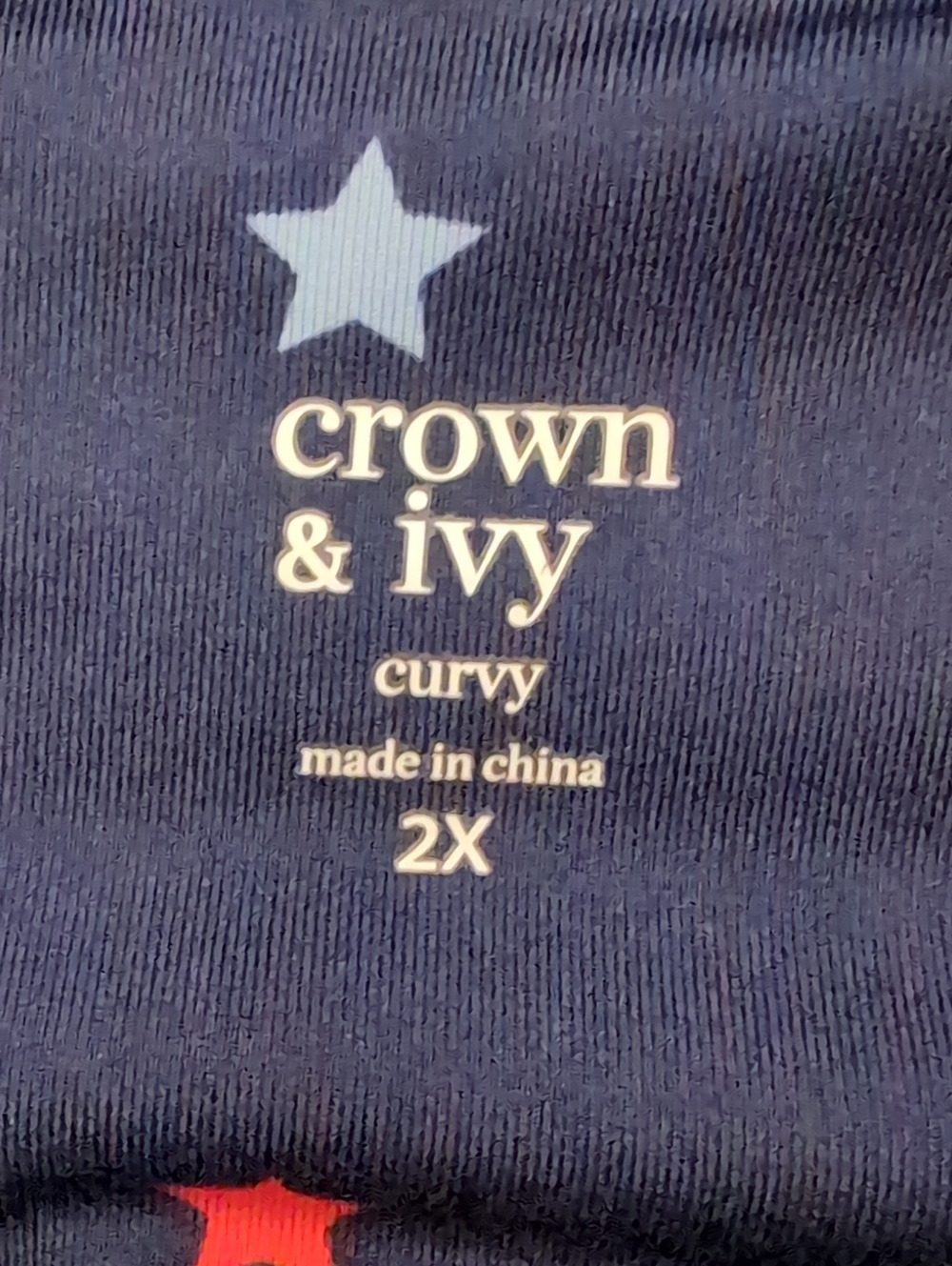 2X Crown & ivy Navy Leggings with Red, White, and Light Blue Stars - Picture 6 of 8
